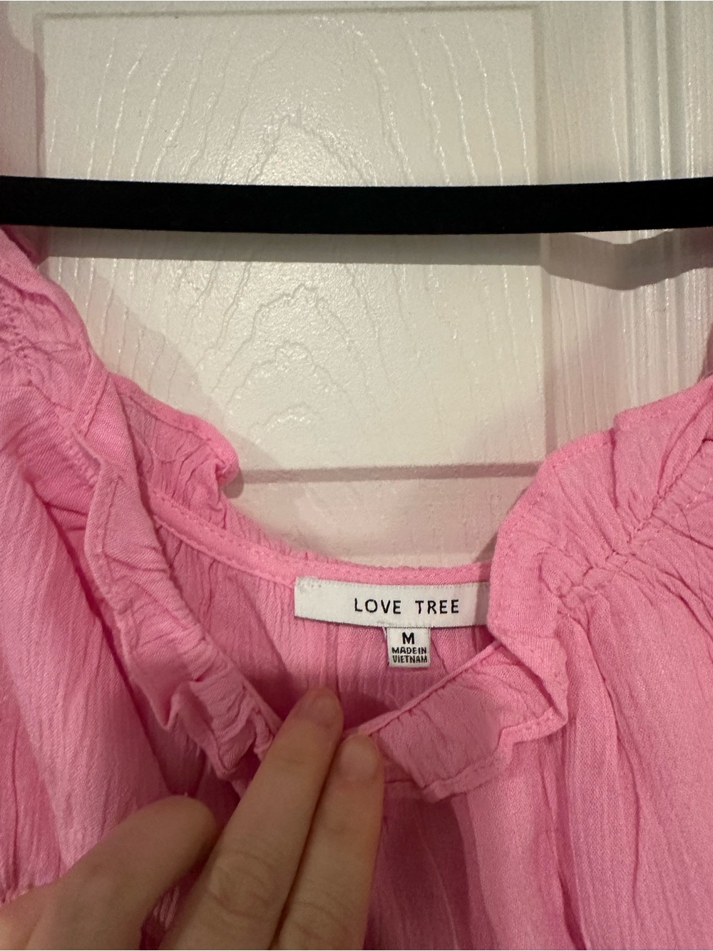 Love Tree Pink Ruffle Crop Top - Picture 2 of 3